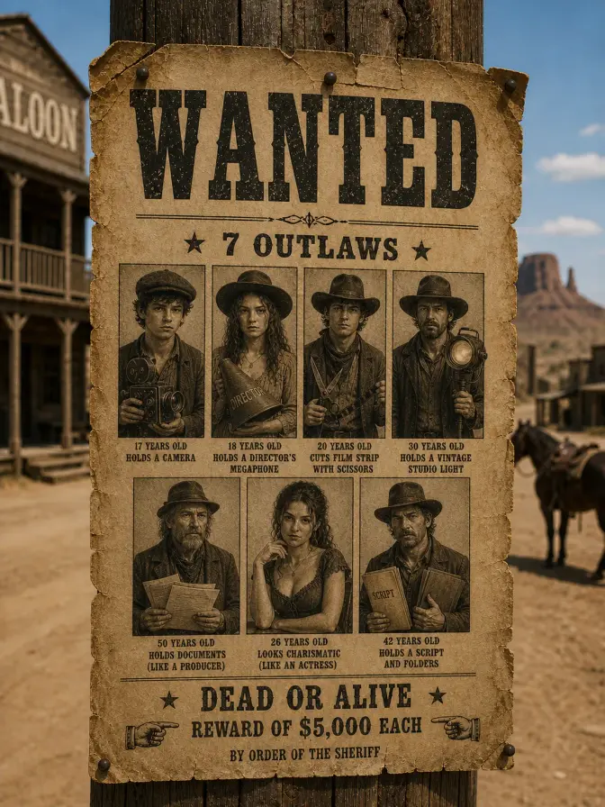 Wanted poster sa 7 filmskih uloga