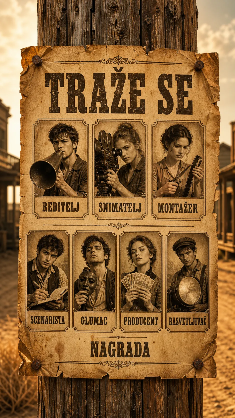 Wanted poster sa 7 filmskih uloga